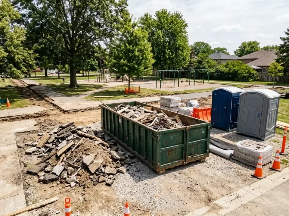 park-renovation-dumpster-site-007 — trusted local provider team, Roll-off Dumpster & Portable Bathroom Rentals in New York